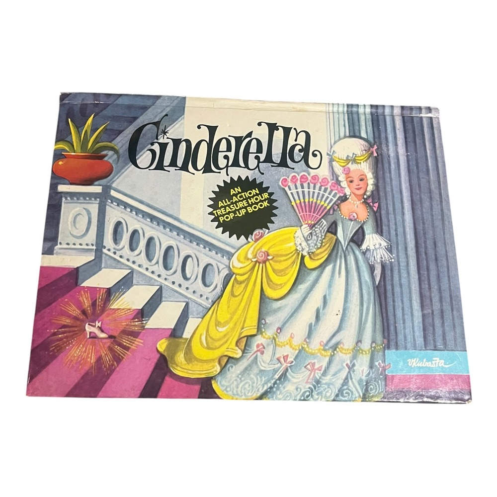 Vintage Cinderella All-Action Treasure Hour Pop-Up Book Brown Watson Kubasta